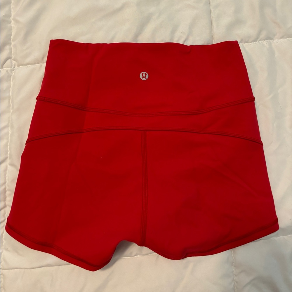 Lululemon red bike shorts